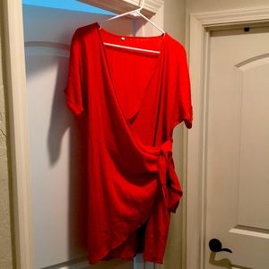 Burnt Orange Wrap Dress